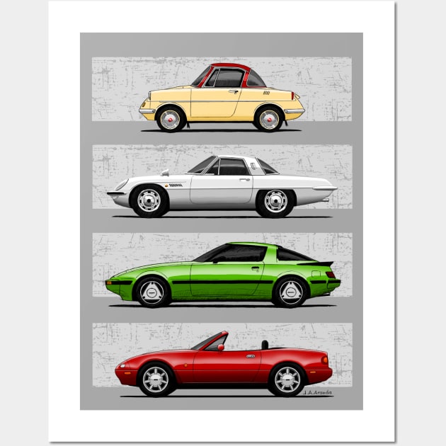 Classic Hiroshima iconic cars Wall Art by jaagdesign